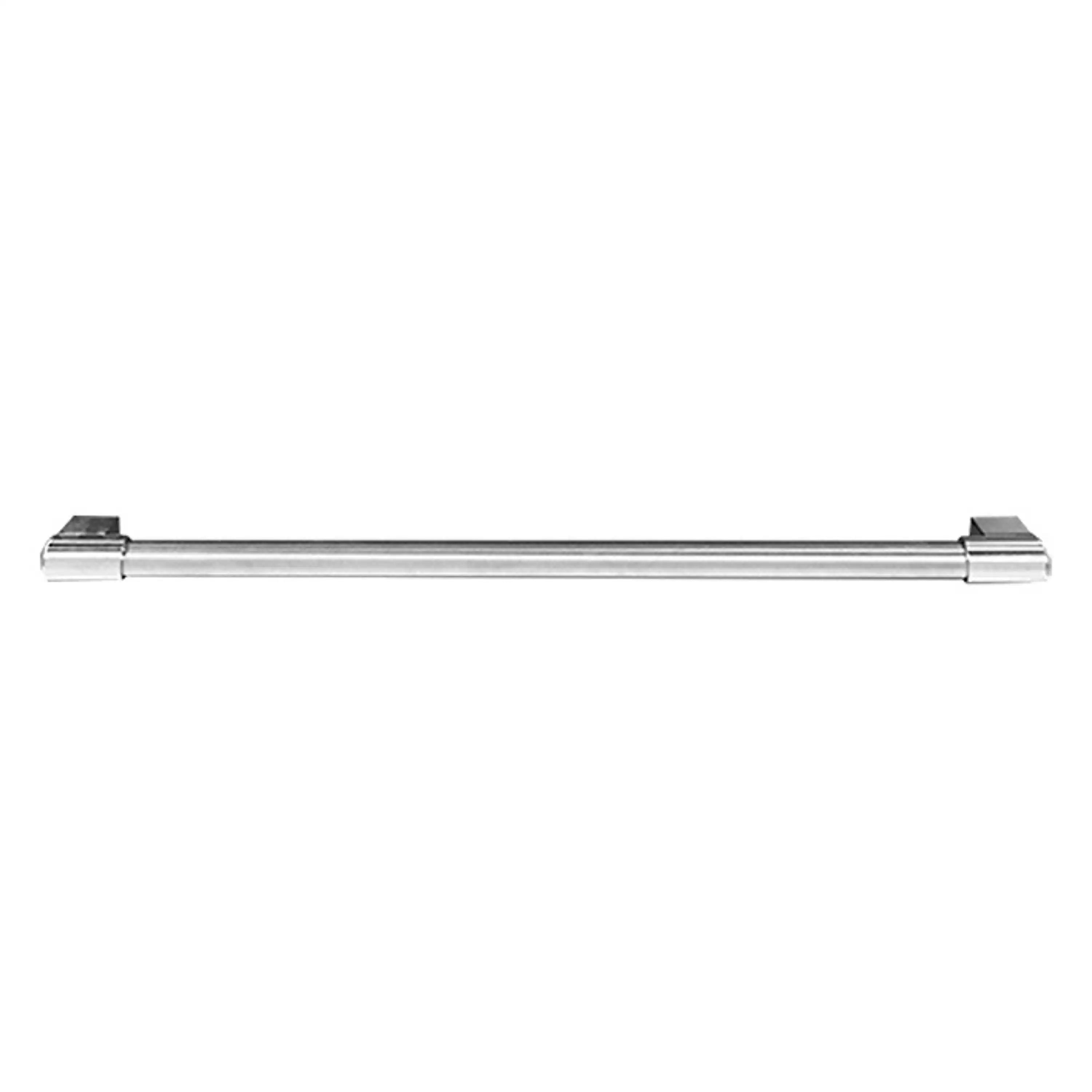 Warming drawer handle in satin chrome with squared end caps