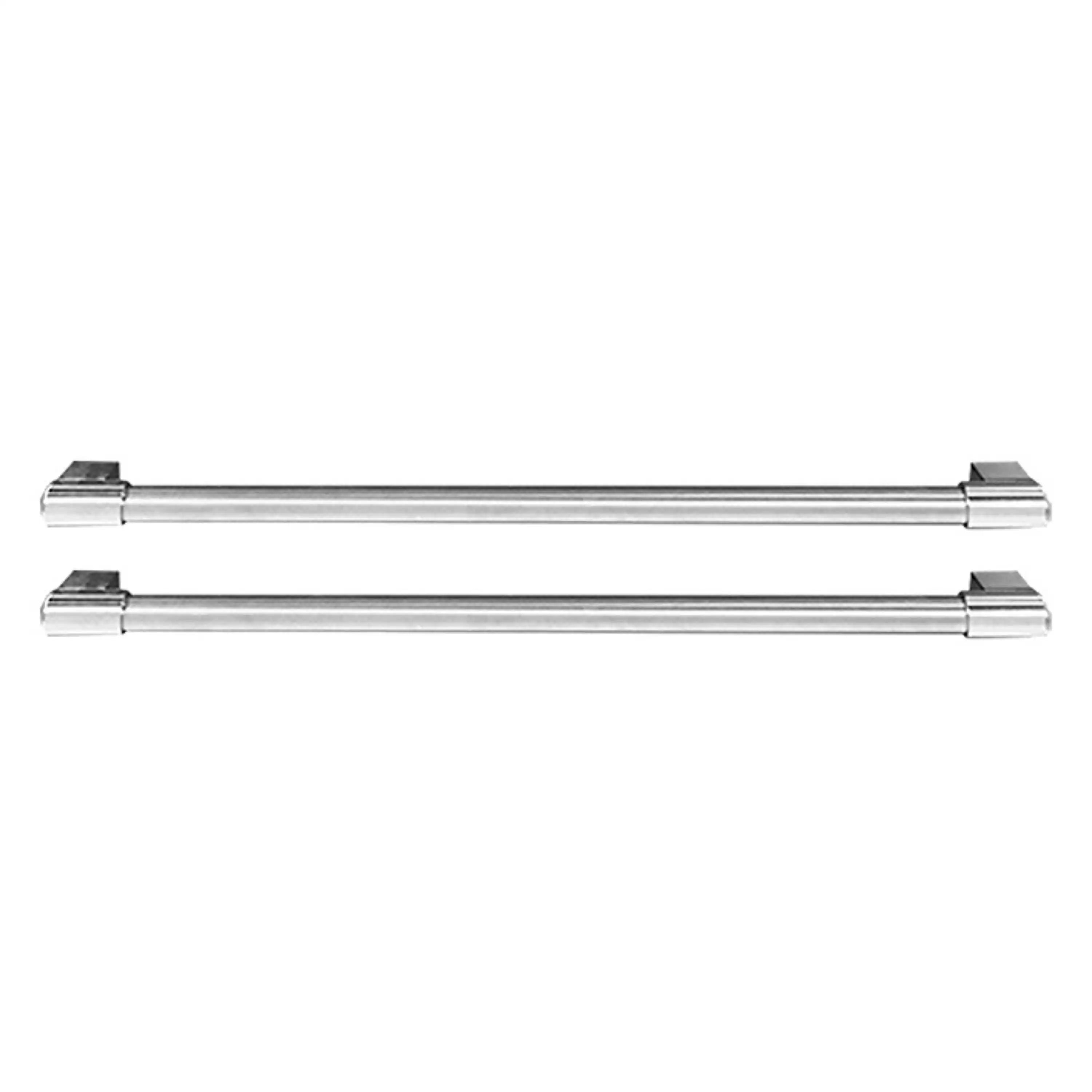 Two-piece refrigerator handle kit with satin chrome bar handles