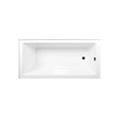 Kingston Brass Aqua Eden 66" Acrylic Rectangular 3-Wall Alcove Tub Combo with Waste and Overflow Drain (Right Hand Drain), Glossy White/Matte Black (CVTAP663222R0)