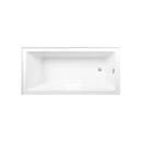 Kingston Brass Aqua Eden 66" Acrylic Rectangular 3-Wall Alcove Tub Combo with Waste and Overflow Drain (Right Hand Drain), Glossy White/Polished Chrome (CVTAP663222R1)