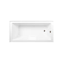 Kingston Brass Aqua Eden 66" Acrylic Rectangular 3-Wall Alcove Tub Combo with Waste and Overflow Drain (Right Hand Drain), Glossy White/Oil Rubbed Bronze (CVTAP663222R5)