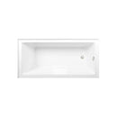 Kingston Brass Aqua Eden 66" Acrylic Rectangular 3-Wall Alcove Tub Combo with Waste and Overflow Drain (Right Hand Drain), Glossy White/Polished Nickel (CVTAP663222R6)