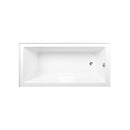 Kingston Brass Aqua Eden 66" Acrylic Rectangular 3-Wall Alcove Tub Combo with Waste and Overflow Drain (Right Hand Drain), Glossy White/Brushed Nickel (CVTAP663222R8)