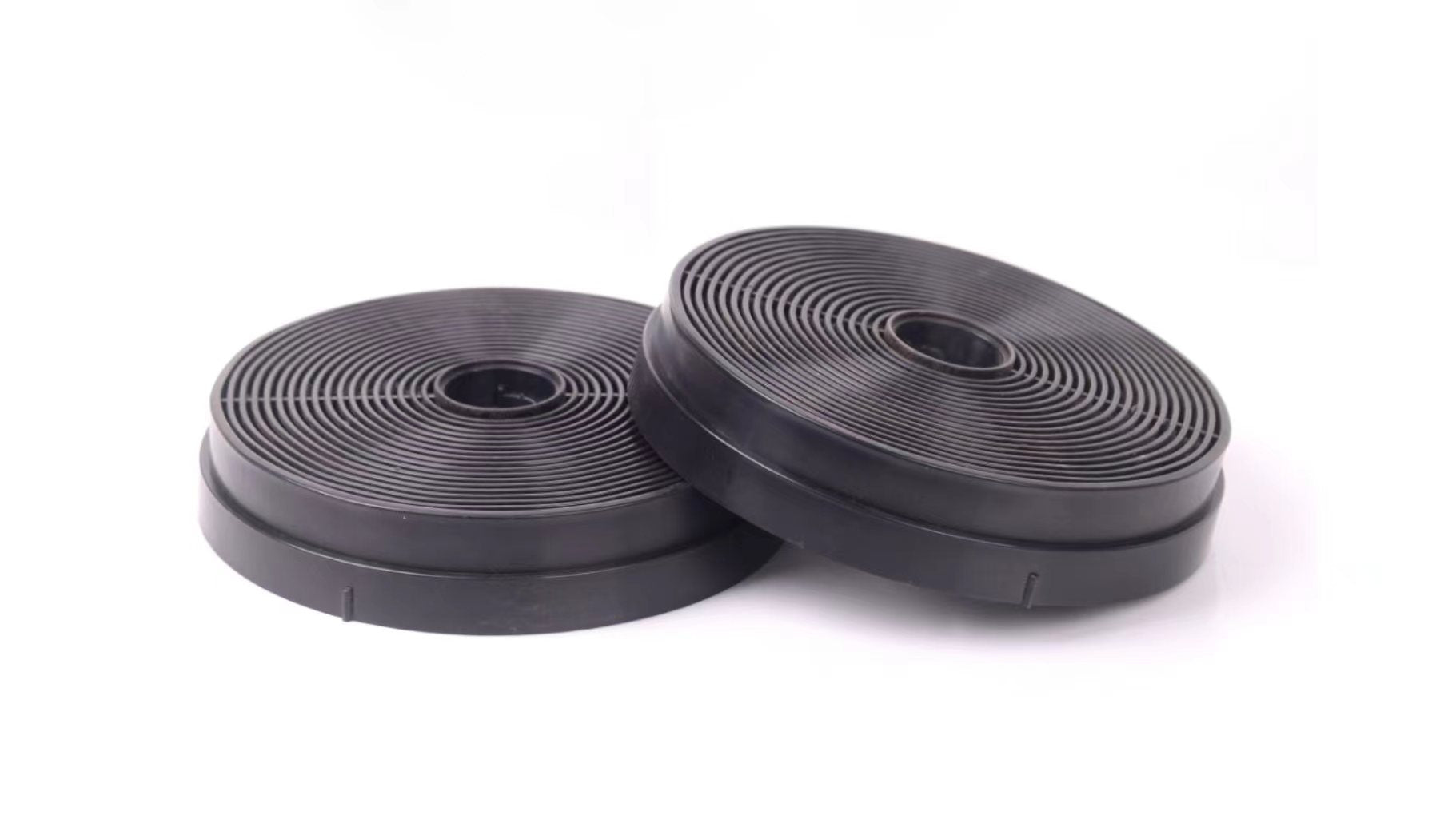 Charcoal range hood filter, dark gray round fan design with two pieces