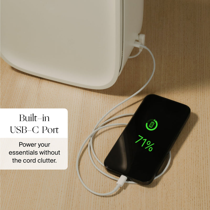 Bedside Air Purifier - Air Quality Monitoring, App-Free and with HEPA-13 Filter