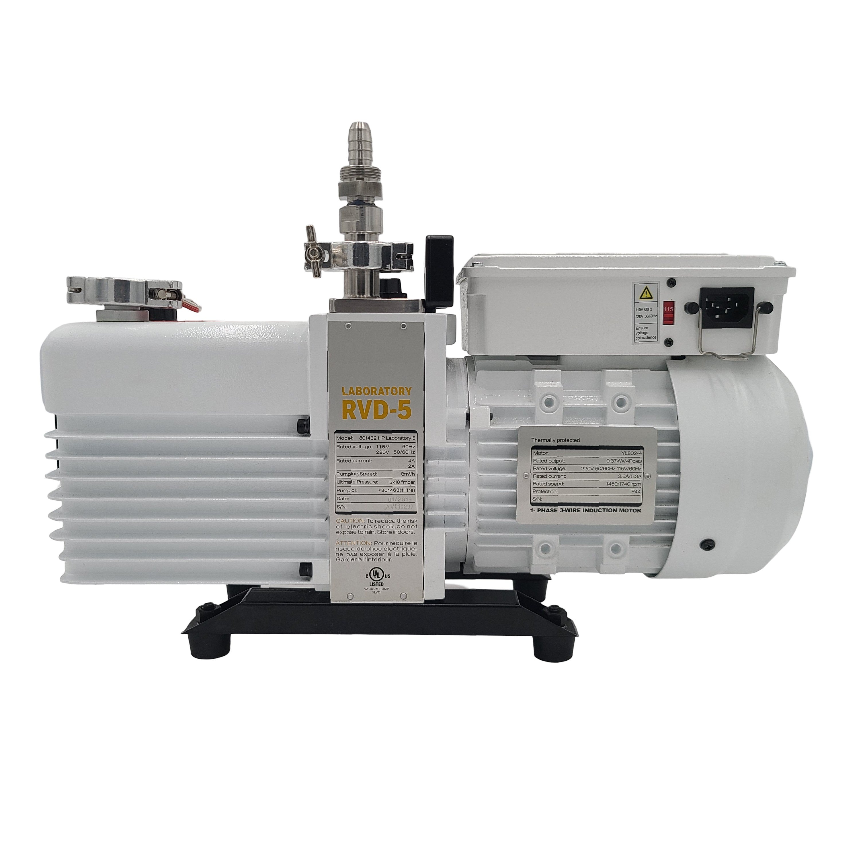 White laboratory vacuum pump with vacuum gauges and inlet valves