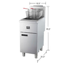 Forno Commerciale Propane Gas Deep Fryer with 4 Burners 120,000 BTU, 50 Lbs Oil Capacity, Millivolt Control (FCMGF0030)