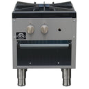 Forno Commerciale 18-Inch Gas Stock Pot Range with 1 Powerful 3-Ring Burner, 80,000 BTU in Durable Stainless Steel and Heavy-Duty Cast Iron Grate (FCMSP0089-18)