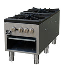 Forno Commerciale 18-Inch Gas Stock Pot Range with 2 Powerful 3-Ring Burners, 160,000 BTU in Durable Stainless Steel and Heavy-Duty Cast Iron Grates (FCMSP0094-18)