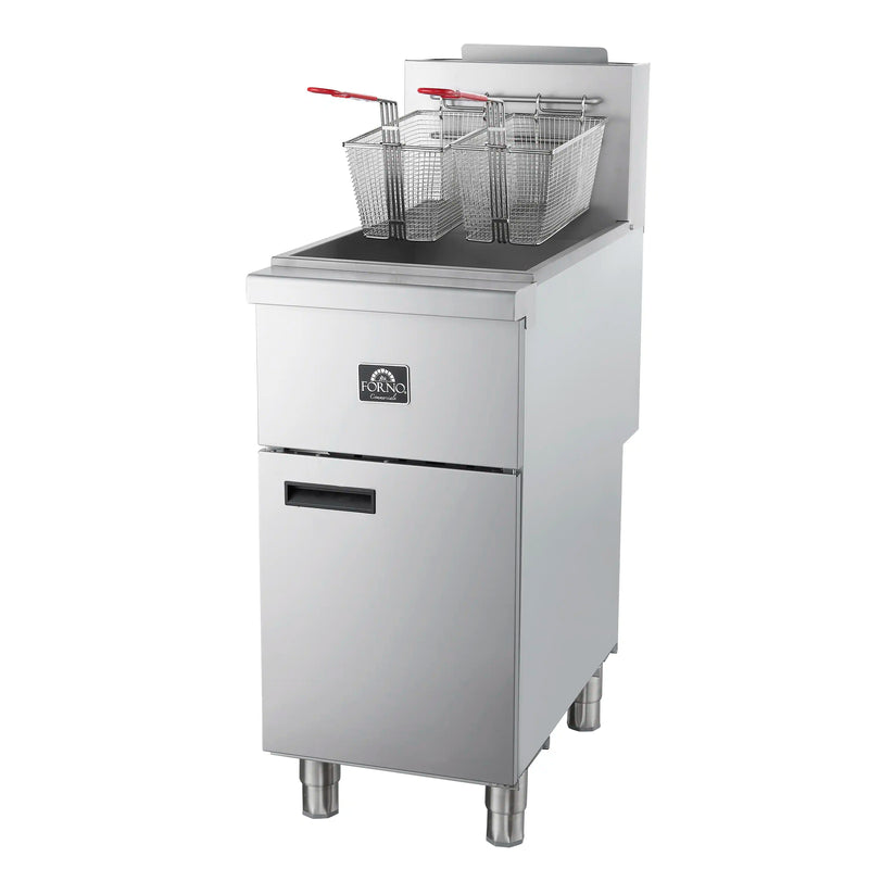 Forno Commerciale Propane Gas Deep Fryer with 3 Burners 90,000 BTU, 40 Lbs Oil Capacity (FCMGF0016)