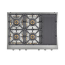 Forno 3-Piece Appliance Package - 36-Inch Spezia Gas Rangetop, French Door Wall Oven & Microwave Oven in Stainless Steel