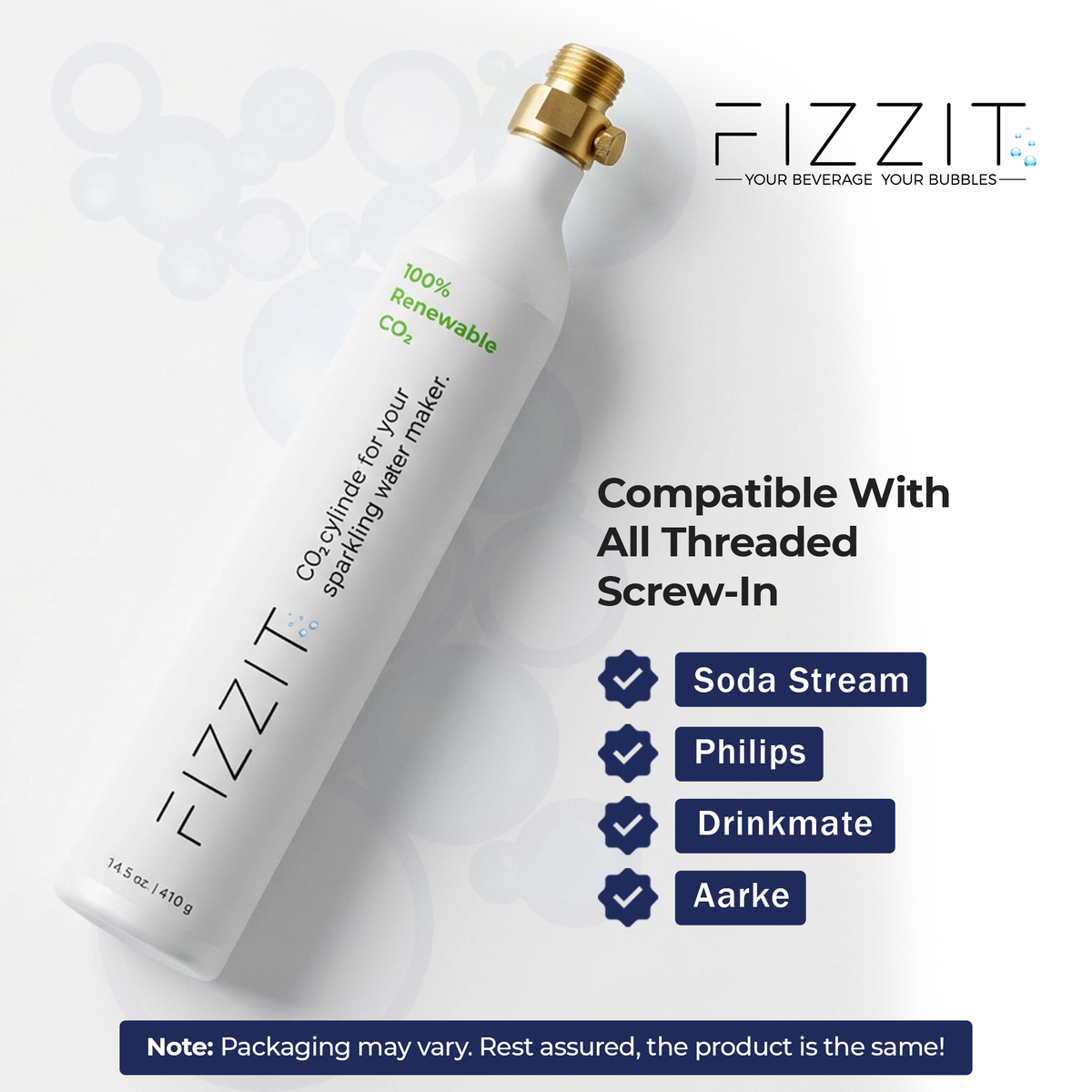 Fizzit 60L CO2 Cylinder Bulk Pack for Threaded Soda Makers