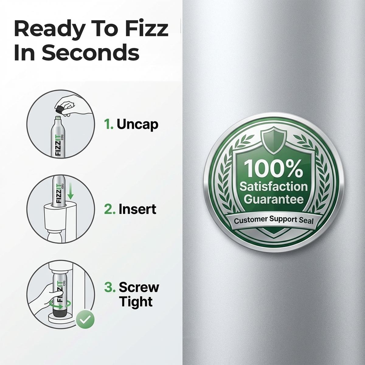 Fizzit 60L CO2 Cylinder Bulk Pack for Threaded Soda Makers