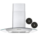 Cosmo 4-Piece Appliance Package - 30-Inch Gas Range, Wall Mount Range Hood, Dishwasher and Refrigerator in Stainless Steel (COS-4PKG-252)