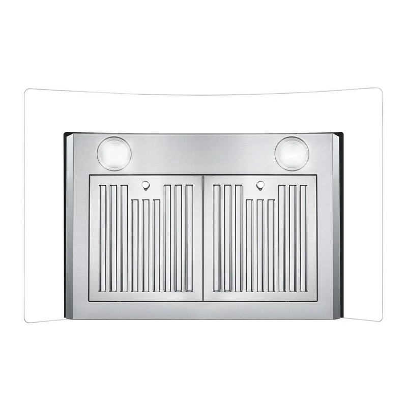 Cosmo 30-Inch 380 CFM Ductless Wall Mount Range Hood in Stainless Steel with Tempered Glass (COS-668WRC75-DL)