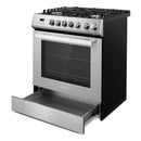 Cosmo 30-Inch 5.0 Cu. Ft. Single Oven Gas Range with 5 Burner Cooktop in Stainless Steel (COS-305AGC)