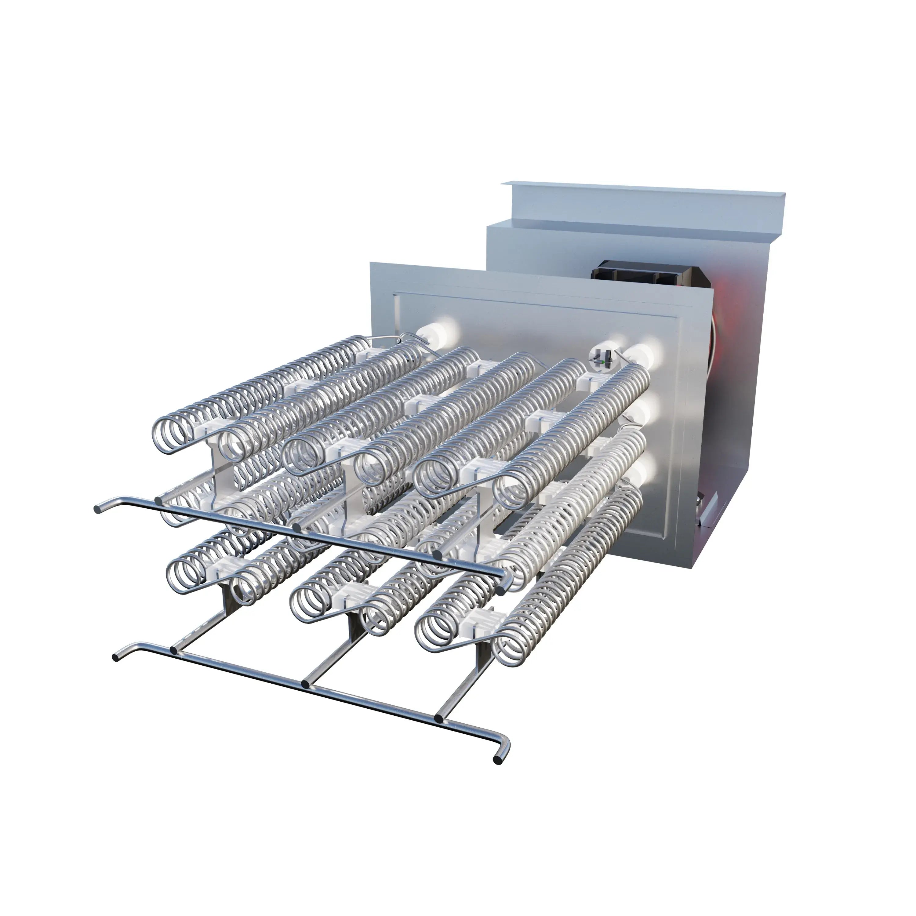 Electric heat kit assembly with bundled heating elements and mounting frame