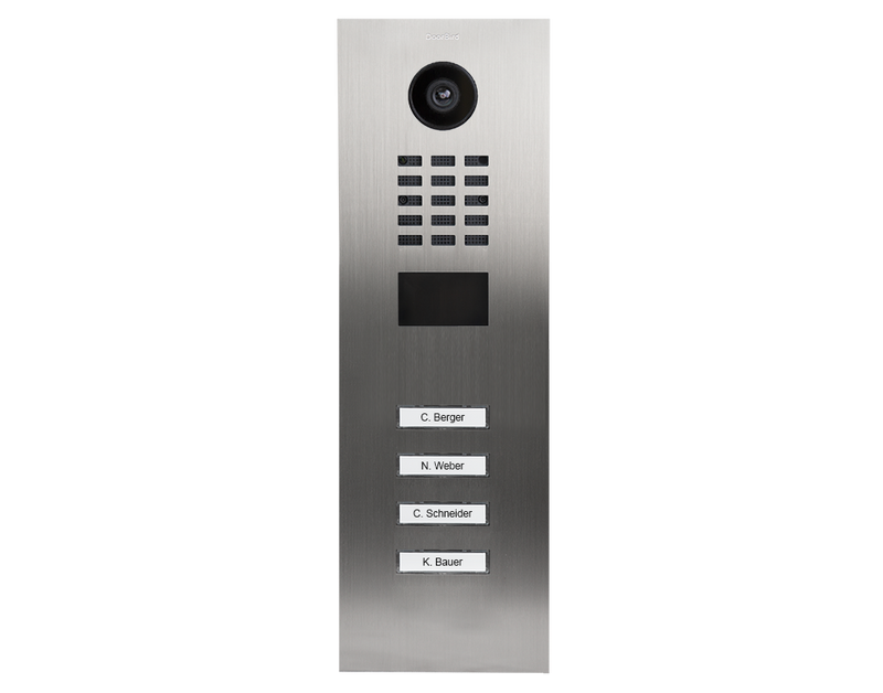 DoorBird D2104V IP Video Door Station, 4 Call Buttons in Chrome