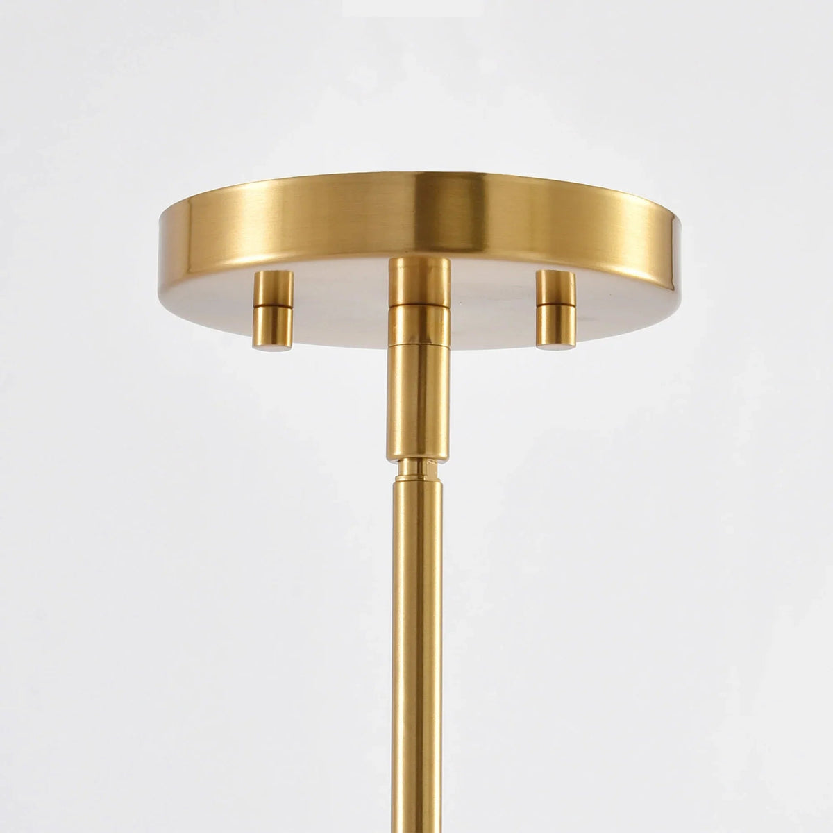 Golden ceiling canopy with vertical stem for 1-light island pendant