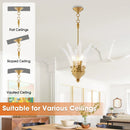 Parrot Uncle 17-Inch Vito 3-Light Feather-Shaped Island Pendant Light (D3014)