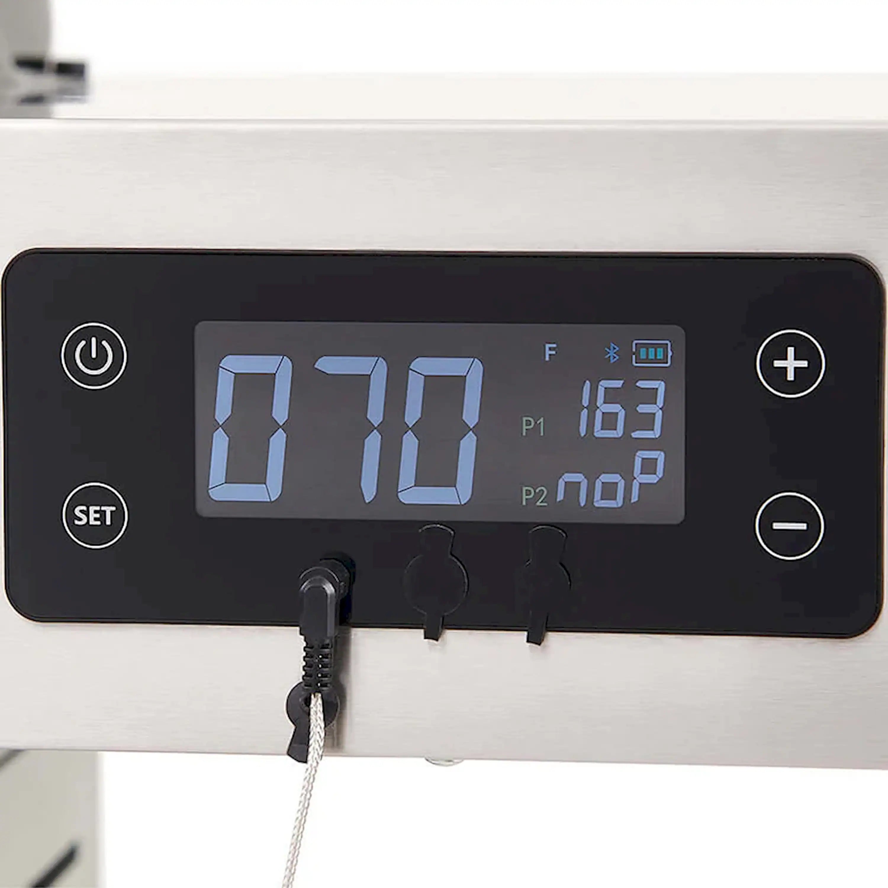 Smart propane gas grill control panel with digital temperature display