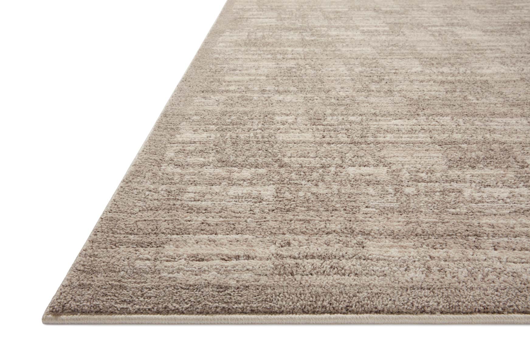 Beige sand accent rug with textured flatweave stripes and low-profile pile