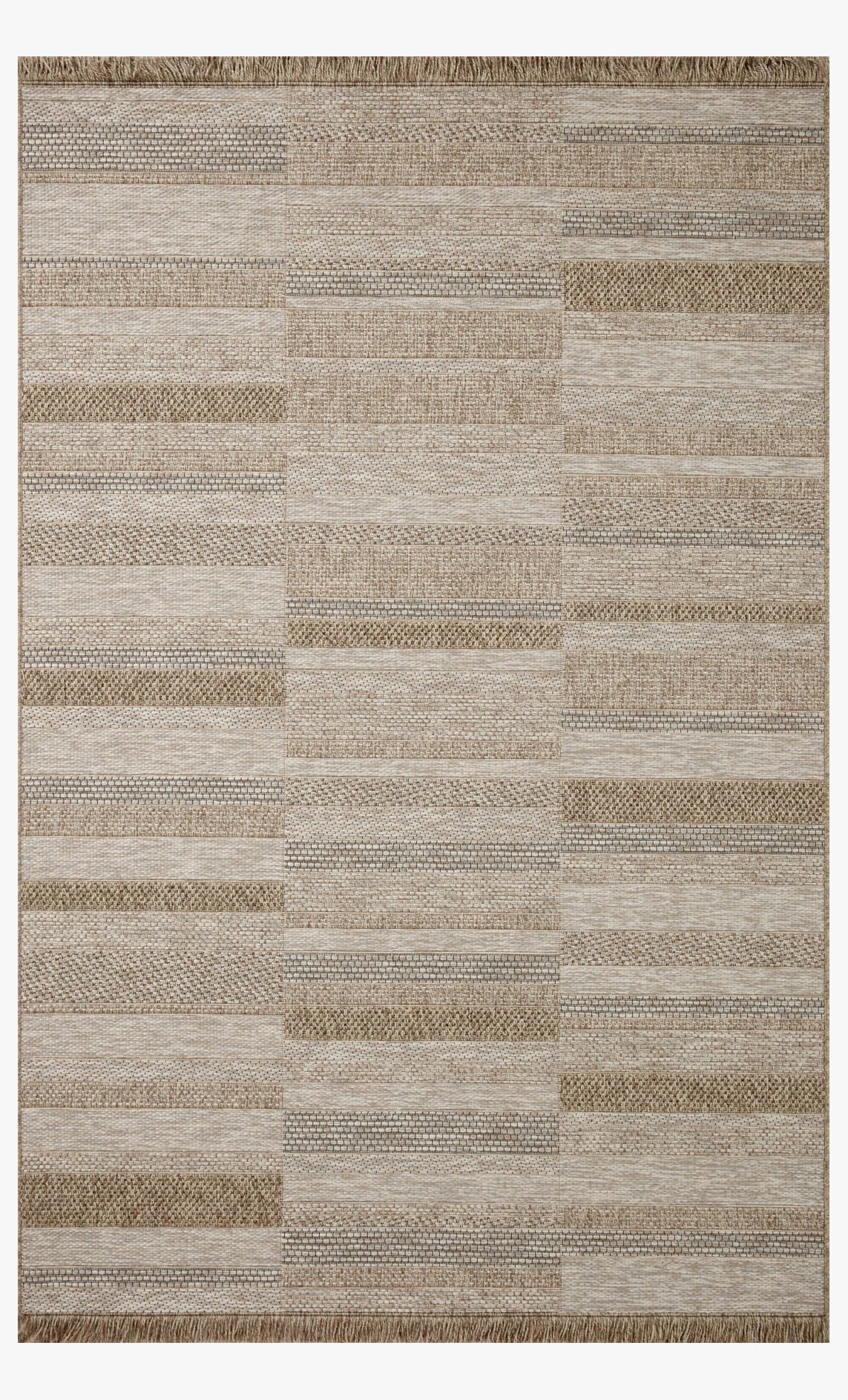 Loloi II natural area rug with beige patchwork squares and rectangles pattern