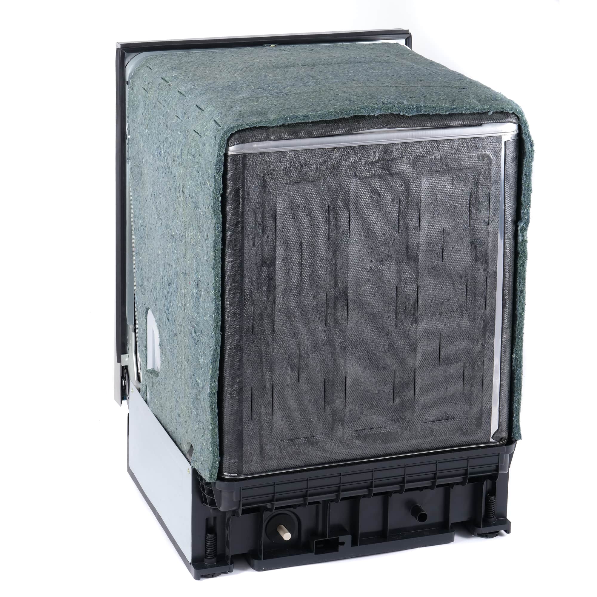 Built-in appliance door with dark window and insulation padding