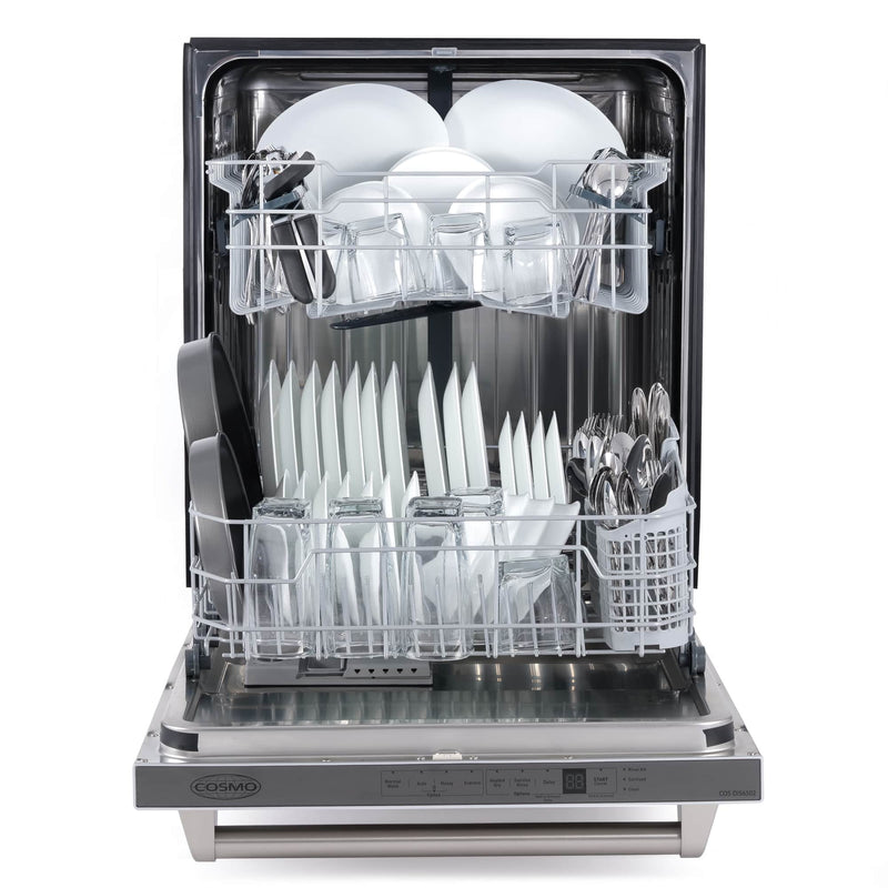 Cosmo 24-Inch Built-In Tall Tub Dishwasher Fingerprint Resistant Stainless Steel (COS-DIS6502)