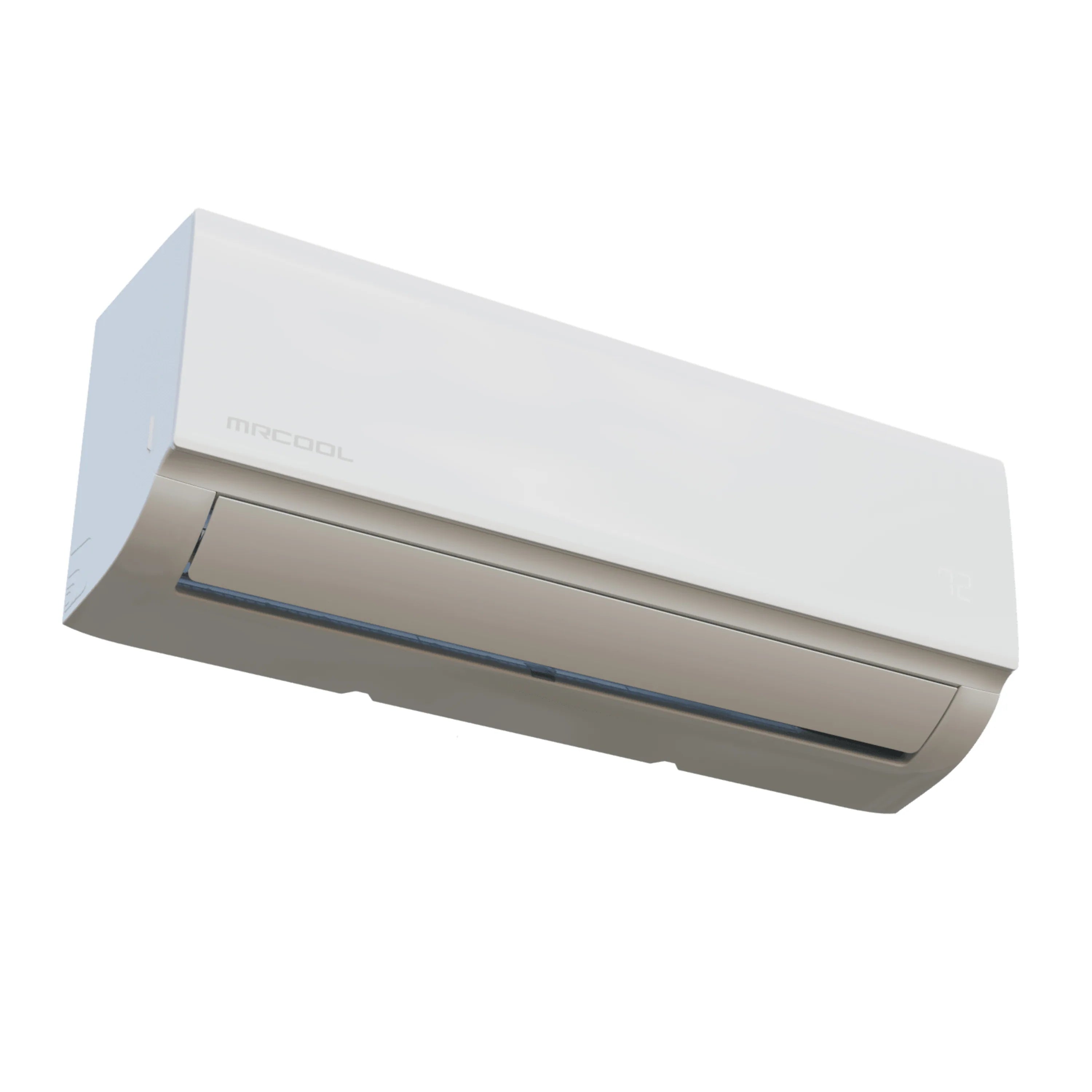 White MRCOOL ductless mini split indoor unit side profile with vent and louvers