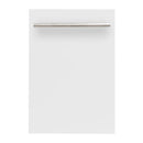 ZLINE 18-Inch Dishwasher in White Matte with Stainless Steel Tub and Modern Style Handle (DW-WM-H-18)