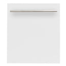 ZLINE 24-Inch Dishwasher in White Matte with Stainless Steel Tub and Modern Style Handle (DW-WM-H-24)