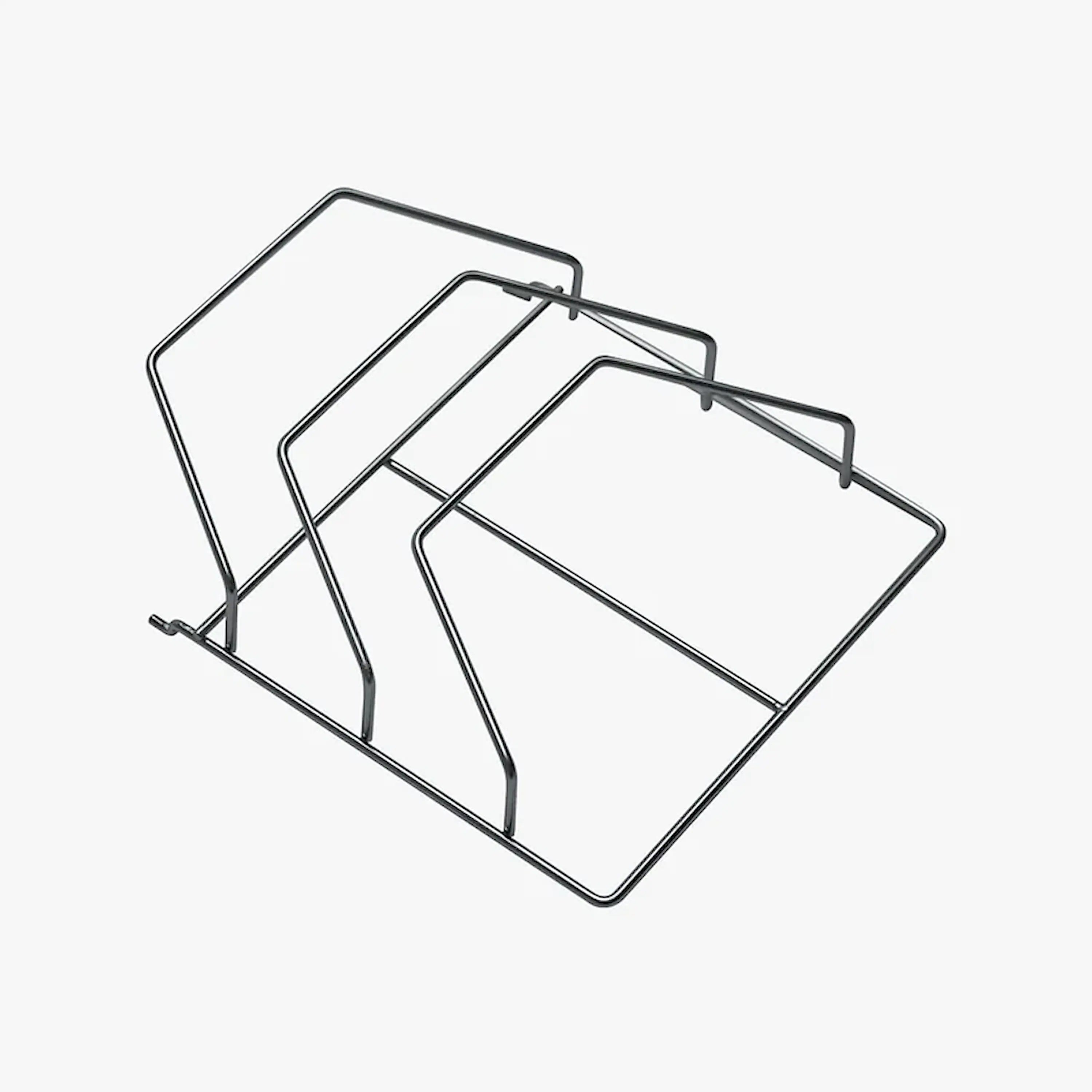 Chrome wire grill rack assembly with two hinged frames