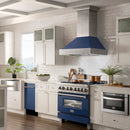 ZLINE 18-Inch Dishwasher in Blue Matte with Stainless Steel Tub and Traditional Style Handle (DW-BM-18)