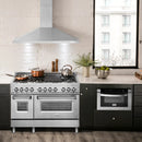 ZLINE 4-Piece Appliance Package - 48-Inch Gas Range, Hood, Refrigerator, and Dishwasher in Stainless Steel