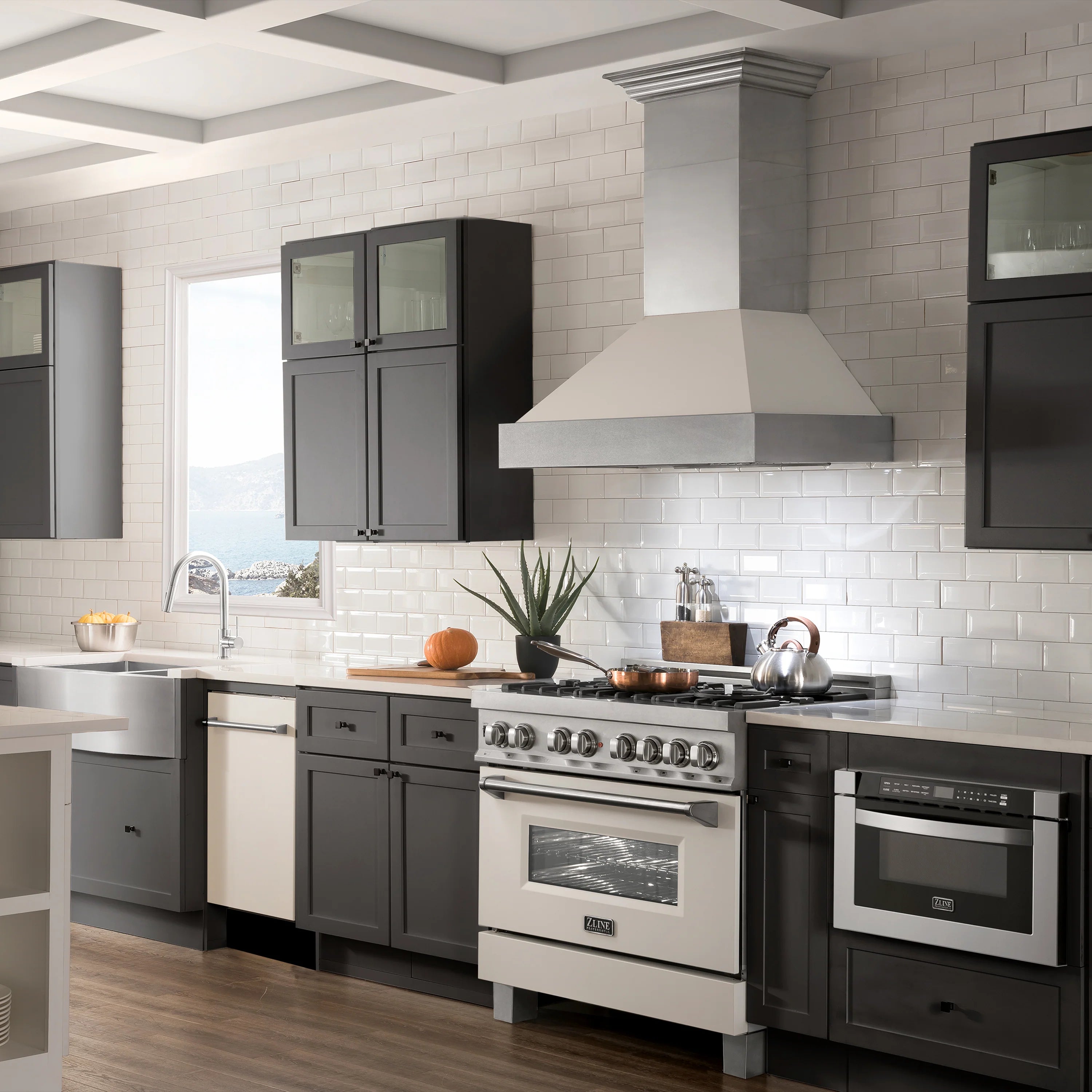 Built-in dishwasher door with stainless bar handle and control panel