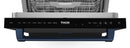 Gordon Ramsay by Thor Kitchen 4-Piece Appliance Package -  48-Inch Propane Gas Range, Wall Mount Range Hood, 36-Inch French Door Refrigerator, and Dishwasher in Black with Blue Trim