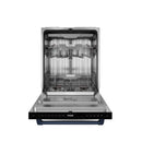 Gordon Ramsay by Thor Kitchen 4-Piece Appliance Package -  36-Inch Electric Range, Wall Mount Range Hood, 36-Inch French Door Refrigerator, and Dishwasher in Black with Blue Trim