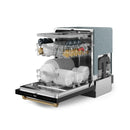 Gordon Ramsay by Thor Kitchen 3-Piece Appliance Package - 30-Inch Electric Range with Tilt Panel Touch Control, 36-Inch Refrigerator, and Dishwasher in Black with Bronze Trim