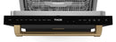 Gordon Ramsay by Thor Kitchen 4-Piece Appliance Package -  48-Inch Propane Gas Range, Wall Mount Range Hood, 36-Inch French Door Refrigerator, and Dishwasher in Black with Bronze Trim