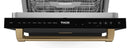 Gordon Ramsay by Thor Kitchen 4-Piece Appliance Package -  36-Inch Electric Range, Wall Mount Range Hood, 36-Inch French Door Refrigerator, and Dishwasher in Black with Bronze Trim