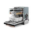 Gordon Ramsay by Thor Kitchen 3-Piece Appliance Package - 36-Inch Electric Range with Tilt Panel Touch Control, 36-Inch Refrigerator, and Dishwasher in Black with Rose Gold Trim