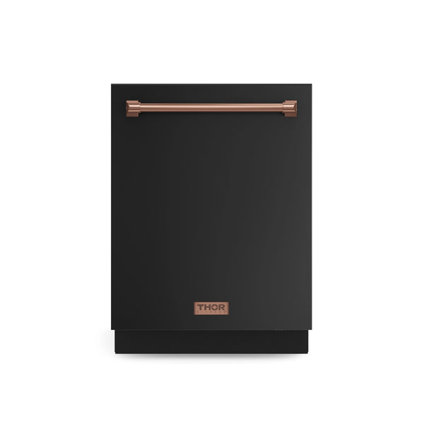 Thor Kitchen Gordon Ramsay Series 24 Inch Dishwasher in Black with Rose Gold Trim (DW24X8BA00-RSG)