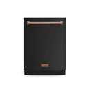 Gordon Ramsay by Thor Kitchen 3-Piece Appliance Package - 30-Inch Electric Range with Tilt Panel Touch Control, 36-Inch Refrigerator, and Dishwasher in Black with Rose Gold Trim