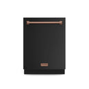 Gordon Ramsay by Thor Kitchen 3-Piece Appliance Package - 48-Inch Propane Gas Range, Double Oven, 36-Inch Refrigerator, and Dishwasher in Black with Rose Gold Trim