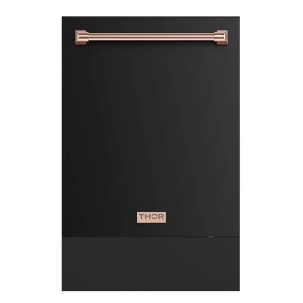 Thor Kitchen Gordon Ramsay Series 24 Inch Dishwasher in Black with Rose Gold Trim (DW24X8BA00-RSG)