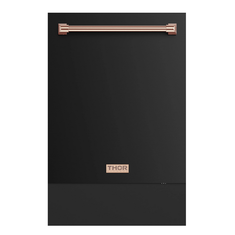 Thor Kitchen Gordon Ramsay Series 24 Inch Dishwasher in Black with Rose Gold Trim (DW24X8BA00-RSG)