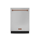 Gordon Ramsay by Thor Kitchen 4-Piece Appliance Package -  36-Inch Electric Range, Wall Mount Range Hood, 36-Inch French Door Refrigerator, and Dishwasher in Stainless Steel with Rose Gold Trim