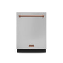 Gordon Ramsay by Thor Kitchen 4-Piece Appliance Package -  48-Inch Propane Gas Range, Wall Mount Range Hood, 36-Inch French Door Refrigerator, and Dishwasher in Stainless Steel with Rose Gold Trim