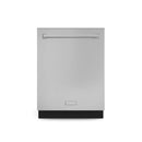 Stainless steel dishwasher door with top handle and THOR logo plate.